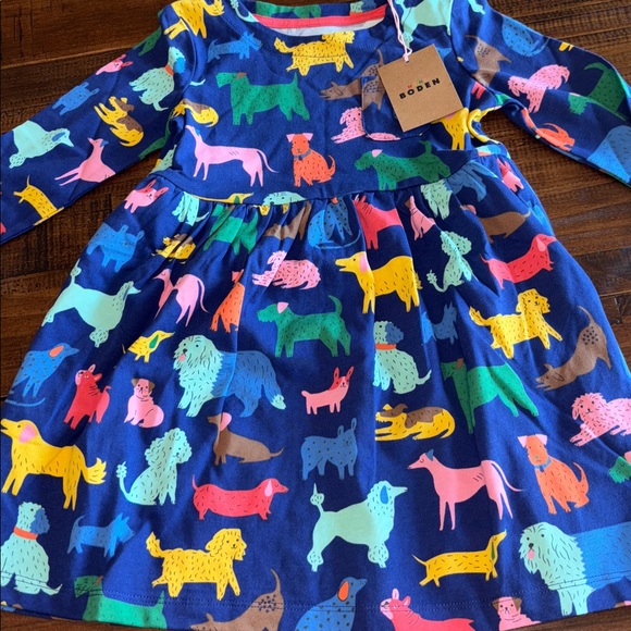 NWT Mini Boden Dog Print Dress - Picture 5 of 8